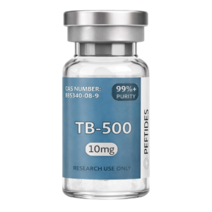 Opeptides TB‑500 peptide vial in clear laboratory‑grade packaging