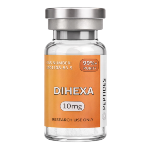 Dihexa research peptide vial from Opeptides