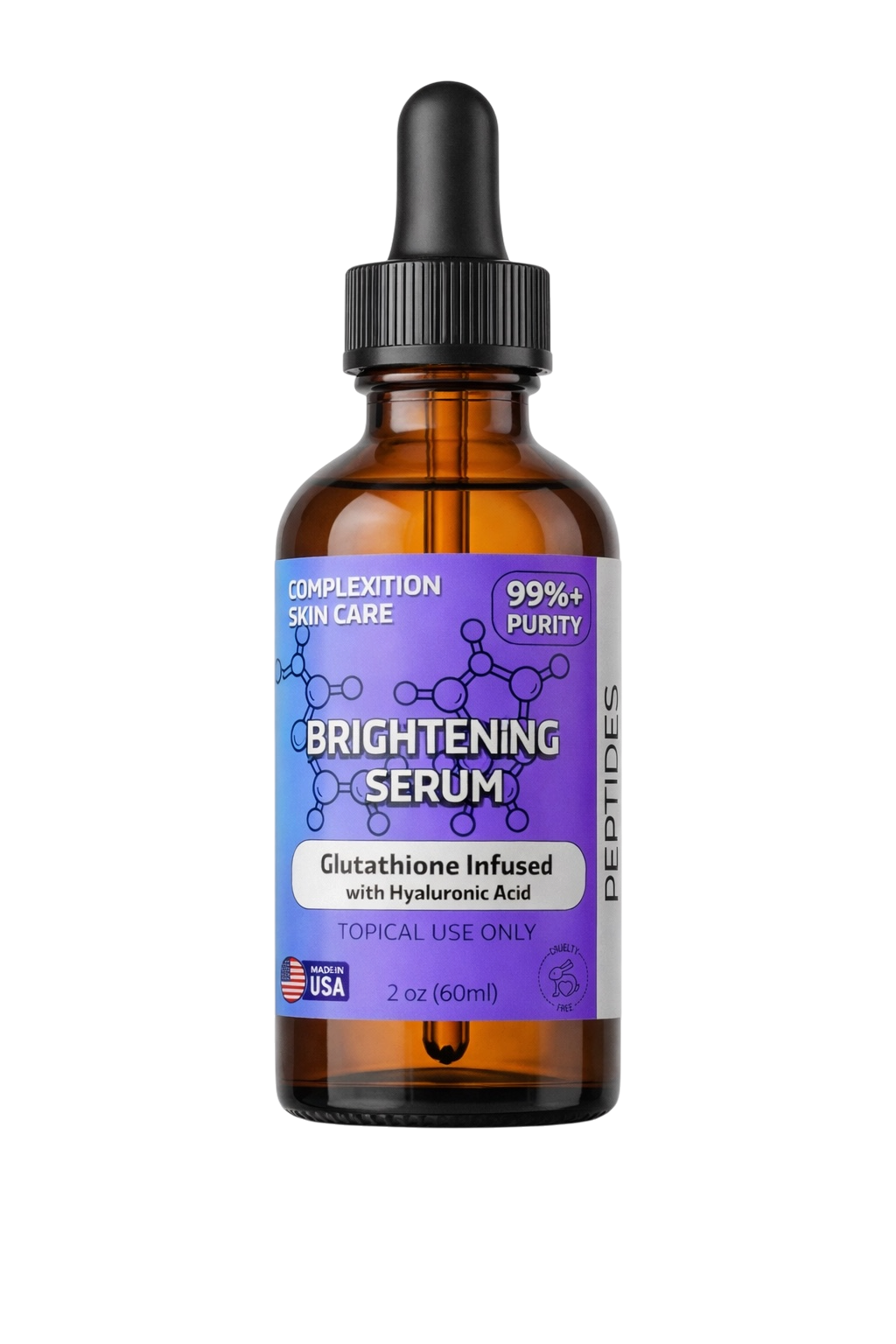 Glutathione Brightening Serum in Hyaluronic Acid 60ml research‑grade bottle from Opeptides