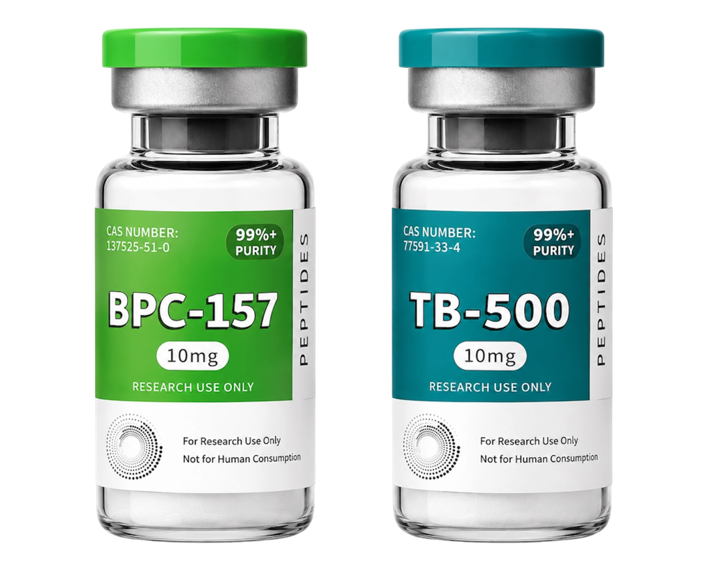 Wolverine Kit BPC‑157 10mg and TB‑500 10mg peptide vials for healing and recovery research